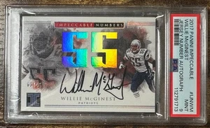 Willie McGinest Auto 2017 Panini Impeccable Numbers #5/55 NE Patriots PSA 9 - Picture 1 of 2