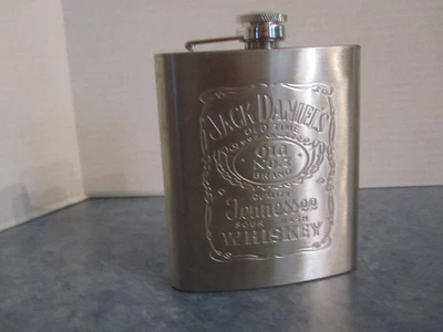 Jack Daniels Tennessee Whiskey 7 oz. Stainless Flask Old No. 7 - Image 1 of 4