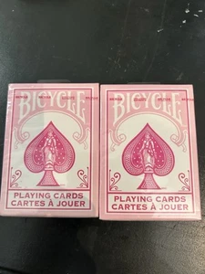 Tarjetas de juego de bicicleta selladas - cara inversa rosa y blanca 2018 tamaño estándar - Imagen 1 de 16
