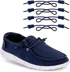 2-Pair Shoelaces Strings Replacement Laces for Hey Dude Shoes Dark Blue  - Picture 1 of 7