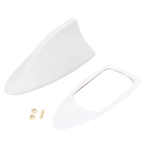 Shark Fin Roof Antenna Radio Receiver FM/AM Decorate Aerial Car Universal White - Picture 1 of 6