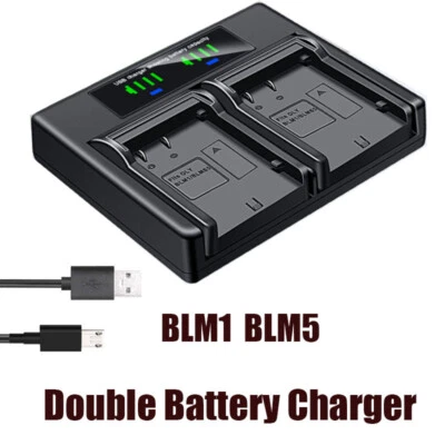 Cargador de batería doble para Olympus BLM-1 E-1 E-3 30 E-520 EVOLT E-300 330 500 510 Foto 1 de 4