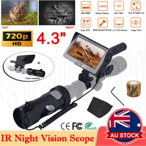 4.3'' Infrared Night Vision Rifle Scope Hunting Sight recordable Camera IR Torch - Picture 1 of 12
