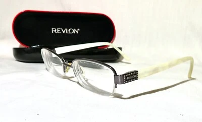 Revlon eyeglass frames RV579, 51-17-130 Mink, Rhinestone eyewear glasses w/case - Image 1 of 4