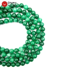 Perline di pietra giada verde Drak rotonde naturali 12 mm per fare gioielli fai da te 15" los812 - Foto 1 di 6