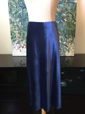 Falda de Terciopelo Banana Republic Nueva Sin Etiquetas Talla M Azul Vacaciones Noche Fiesta Nochevieja Foto 1 de 4
