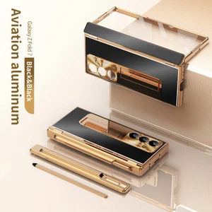 Funda protectora con bisagra blindada dorada plegable para Samsung Galaxy Z 7 6 5 + lápiz óptico - Imagen 1 de 29