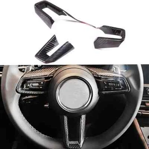 Real Dry Carbon Fiber Steering Wheel Cover Trim Fit For Porsche taycan 2019-23 - Foto 1 di 6