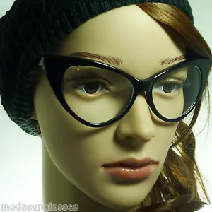 Anteojos transparentes vintage retro para mujer de gran tamaño ojos de gato de gran tamaño con marco transparente - Imagen 1 de 4