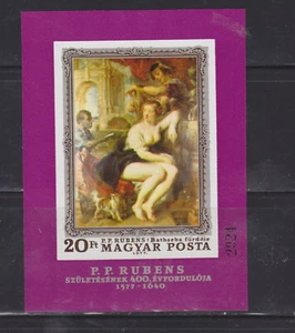 HUNGRÍA #2489 Sábana de recuerdo Rubens Bathsheba IMPERFORADO 10d140 - Imagen 1 de 1