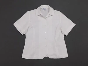 US Dress White Shirt 4 MS Women's P/C Army Air Force Short Sleeve Blouse Uniform - Picture 1 of 6