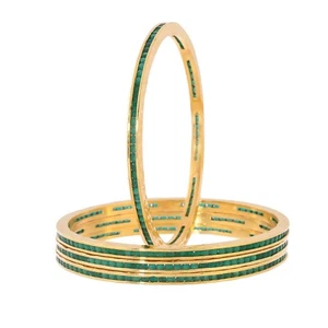 NEW FASHION Indian Bollywood Green CZ Gold Plated Wedding Bangles Women Jewelry - Picture 1 of 5