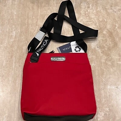 Auténtico bolso bandolera de nailon rojo Nautica para mujer correa ajustable para el hombro Foto 1 de 4