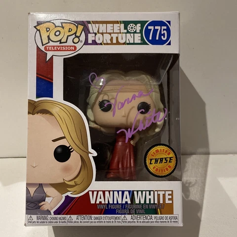 VANNA WHITE SIGNED WHEEL OF FORTUNE CHASE EDITION FUNKO POP BAS Box Crease Cover