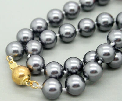 Collar GP 36" 50" 80" 100" 8mm Mar del Sur Concha Perla Cuentas Redondas Oro 14K AAA Foto 1 de 4