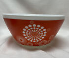 Vintage Charm By Pyrex 10 Cup Mixing Bowl Orange Red Polka Tickled Pink Euc