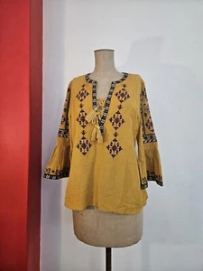 Tigerlily Boho Cotton Top Shirt Blouse Mustard Yellow Size 8 New RRP $ 160 - Picture 1 of 16