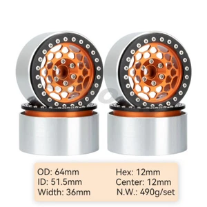 4x RC 2.2" Beadlock Wheel Rim for 1/10 Traxxas TRX4 TRX6 Axial SCX10 RR10 Wraith - Picture 1 of 7