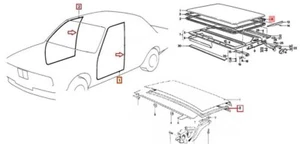 For BMW E30 Coupe 2 Doors Weatherstrip Trunk Lid Rubber Sunroof Seal Gasket 4pcs - Picture 1 of 10