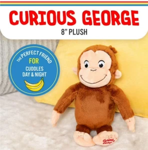 NWT! Curious George Kids Cartoon Modern Child Monkey 8" Soft Plush Toy Bedroom - Picture 1 of 3