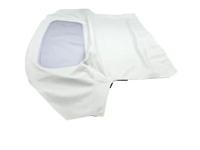 Fits: Fiat 124 CS1 1966-79 Soft Top & Window Made From White Vinyl - Image 1 of 2