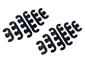 Spark Plug Wires Separators Dividers Looms 7mm 8mm Ford Chevy Mopar Black 12 PCS - Picture 1 of 1