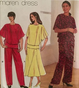 NEW & VINTAGE1997 SIMPLICITY PATTERN 7600 BUTTERFLY TOP SKIRT + PANTS 6-16 - Picture 1 of 2