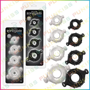 Renegade Vitality Penis Cock Ring 4 PACK Set💋Male Erection Enhancer Sex Toy Men - Picture 1 of 5
