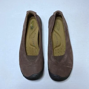 Keen Womens Size 6 Brown Cush Suede Flats Leather Slip On Comfort Loafer Walking - Picture 1 of 11