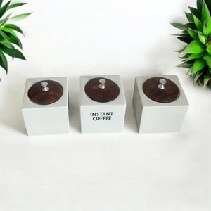 RARE 50’s MCM Kenji Fujita Freeman Lederman Minimalist Jar Canister Set - Picture 1 of 19