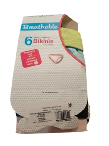 B39 NWT Fruit of the Loom Girls 6 Pack Micro-Mesh Bikini Panties Size 14 072124 - Picture 1 of 3