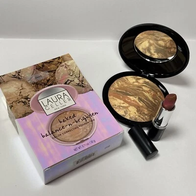 Laura Geller Supersize Balance-n-Brighten Foundation 20g Deep & Lippenstift