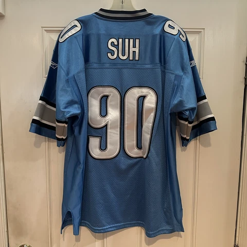 Detroit Lions Ndamukong Suh #90 Reebok On Field Sewn Jersey Sz 50 Stitched Cover