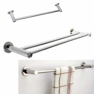 40 - 60cm Towel Rail Rack Holder Storage Wall Mounted Bathroom Hand Shelf Chrome - Picture 1 of 18
