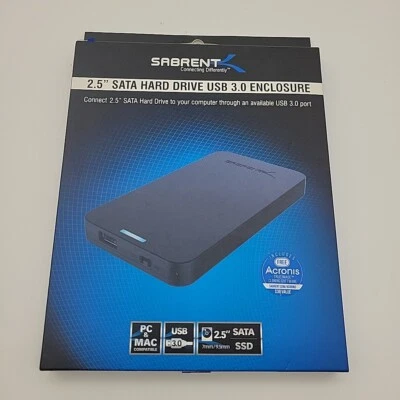 Sabrent Ec-uasp Drive Enclosure External - Black - 1 X Total Bay - 1 X 2.5" Bay  - Image 1 of 4