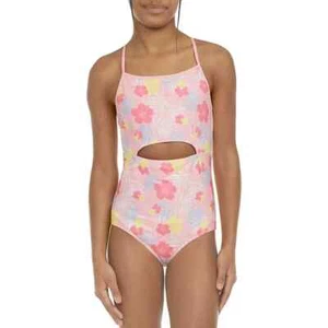 Hurley Girls One Piece Swimsuit Size 4 Pink Flamingo - Picture 1 of 6