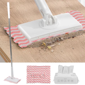 Flat Floor Mop And Bucket Set, 1 Microfiber Mop Heads, Cleaning Tool US - Picture 1 of 12