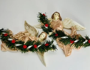 Vintage Weihnachten Wand Engel Plaketten Mittlerer Westen Keramik 8x8,5" - Bild 1 von 9