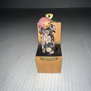 Ann Fuller Designs Pop-Up Doll Jill in the Box Vintage Wooden Box Metal Clasp - Picture 1 of 13