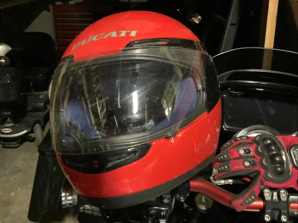 Vintage Ducati Made By  Bell GR1400 Full Face Street Helmet Snell 1995 . Red — 第 1/4 张图片