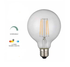 Dar Lighting 2 x E27 Bombilla LED Regulable Globo Lámpara 6W 2700K Blanco Cálido - Imagen 1 de 3