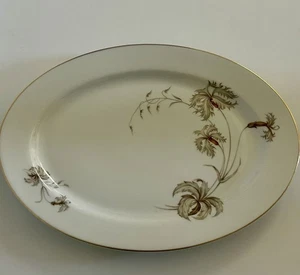 Heinrich & Co, Selb Bavaria, Oval Serving Platter 13” x 9.25” – Gold Floral Trim - Picture 1 of 11