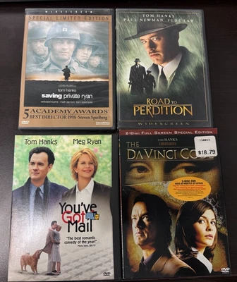 Tom Hanks  4 DVD lot   DaVinci Code/ Saving Private Ryan /Road to Perdition / - Image 1 of 2