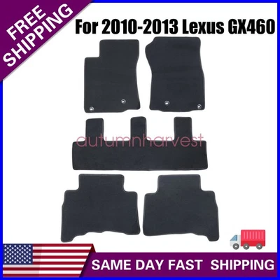For 2010-2013 Lexus GX460 4-Door Front & 2nd & 3rd Row Floor Mats Carpet Velour - Imagem 1 de 4