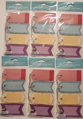 Лот из 10 упаковок JOLEE'S Boutique Цветные ЯРЛЫКИ с Шпагатом - Изображение 1 из 2