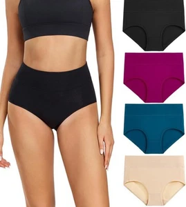 wirarpa Women's Cotton Underwear High Waisted Full Coverage Briefs 4 Pk Size 5X - Picture 1 of 5