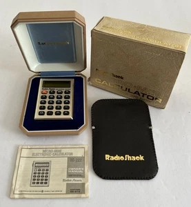RADIO SHACK MICRO-MINI CALCULATOR BOX DISPLAY CASE SLIPCASE MANUAL - Picture 1 of 18