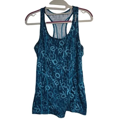 Camiseta sin mangas deportiva para mujer Reebok verde azulado oscuro espalda deportiva | Talla pequeña Foto 1 de 4