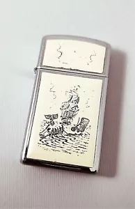 Zippo Feuerzeug G-IX 1993 Modell 1659 Slim Scrimshaw 1996 USA Bradford Pa. VINTAGE - Bild 1 von 8