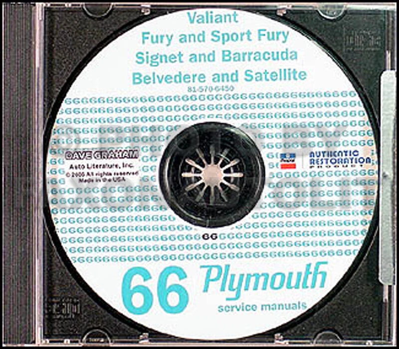 1966 Plymouth CD Shop Manual 66 Barracuda Valiant Fury Belvedere Satélite VIP - Imagem 1 de 1